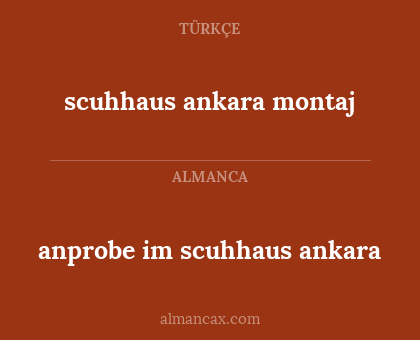 scuhhaus ankara montaj - anprobe im scuhhaus ankara