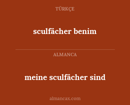 meine sculfächer sind - sculfächer benim