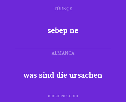sebep ne - was sind die ursachen