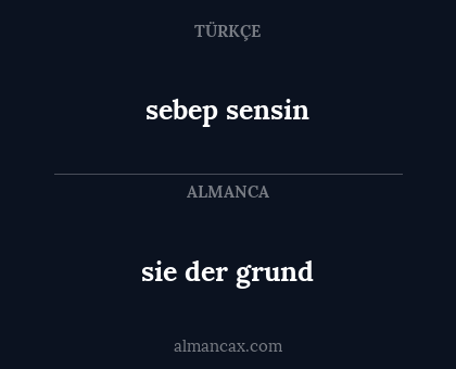 sie der grund - sebep sensin