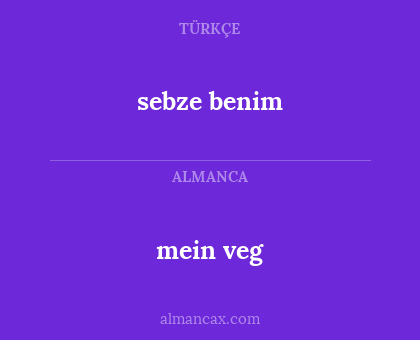 mein veg - sebze benim