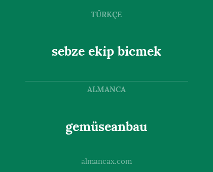 gemüseanbau - sebze ekip bicmek