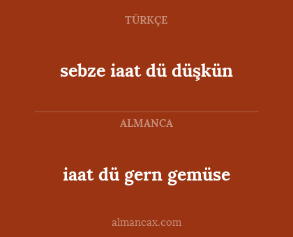 sebze iaat dü düşkün - iaat dü gern gemüse