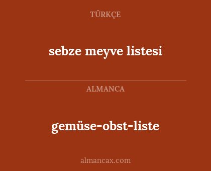 gemüse-obst-liste - sebze meyve listesi