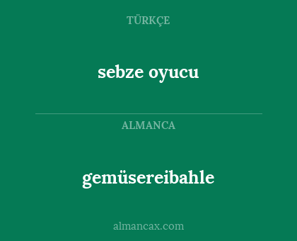 gemüsereibahle - sebze oyucu