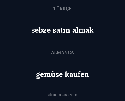 gemüse kaufen - sebze satın almak