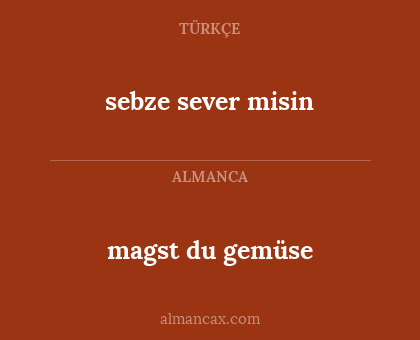 magst du gemüse - sebze sever misin