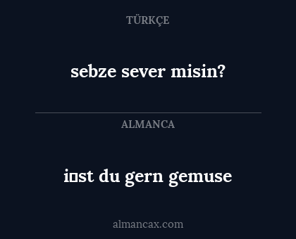 sebze sever misin? - i̇st du gern gemuse