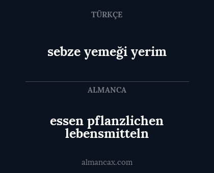 sebze yemeği yerim - essen pflanzlichen lebensmitteln