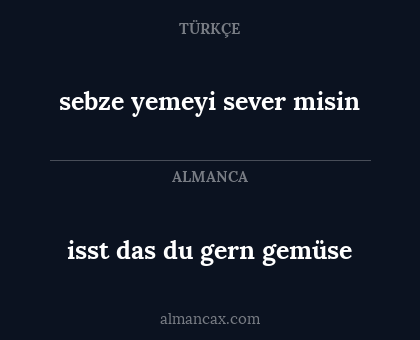 sebze yemeyi sever misin - isst das du gern gemüse