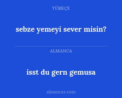 sebze yemeyi sever misin? - isst du gern gemusa