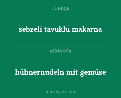 sebzeli tavuklu makarna - hühnernudeln mit gemüse