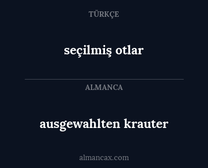 seçilmiş otlar - ausgewahlten krauter