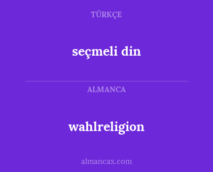 seçmeli din - wahlreligion