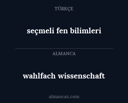 seçmeli fen bilimleri - wahlfach wissenschaft