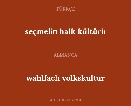 seçmeli̇ halk kültürü - wahlfach volkskultur