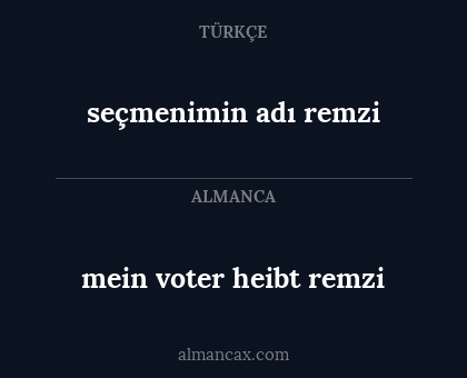 seçmenimin adı remzi - mein voter heibt remzi