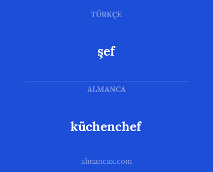 şef - küchenchef