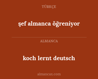 şef almanca öğreniyor - koch lernt deutsch