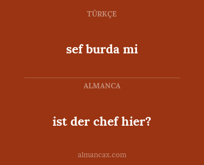 sef burda mi - ist der chef hier?