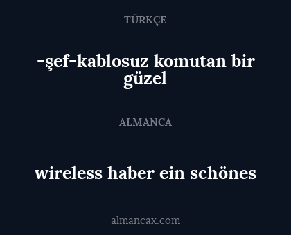 -şef-kablosuz komutan bir güzel - wireless haber ein schönes