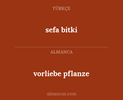 sefa bitki - vorliebe pflanze