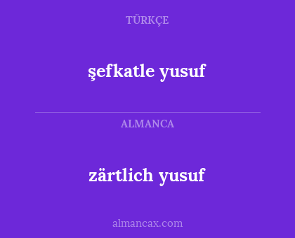 zärtlich yusuf - şefkatle yusuf
