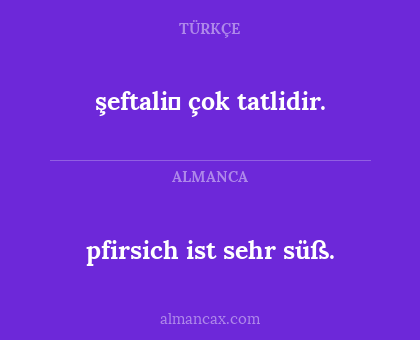 şeftali̇ çok tatlidir. - pfirsich ist sehr süß.