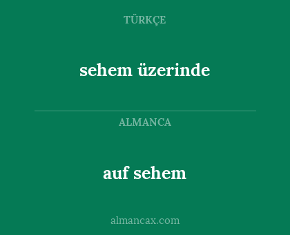 sehem üzerinde - auf sehem