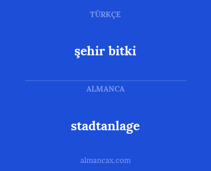 stadtanlage - şehir bitki