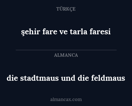 die stadtmaus und die feldmaus - şehir fare ve tarla faresi