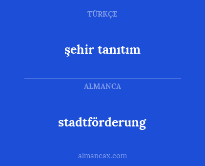 stadtförderung - şehir tanıtım