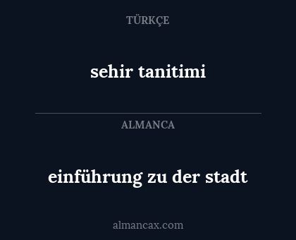 sehir tanitimi - einführung zu der stadt