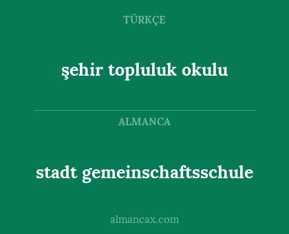 şehir topluluk okulu - stadt gemeinschaftsschule