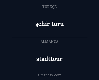şehir turu - stadttour