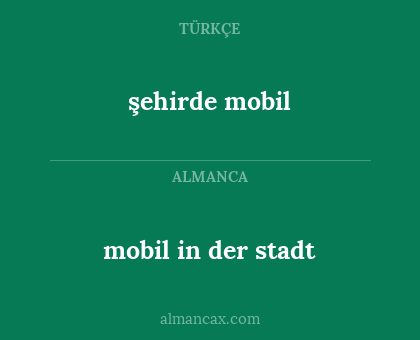 şehirde mobil - mobil in der stadt