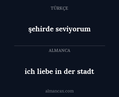 şehirde seviyorum - ich liebe in der stadt