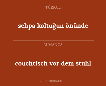 sehpa koltuğun önünde - couchtisch vor dem stuhl