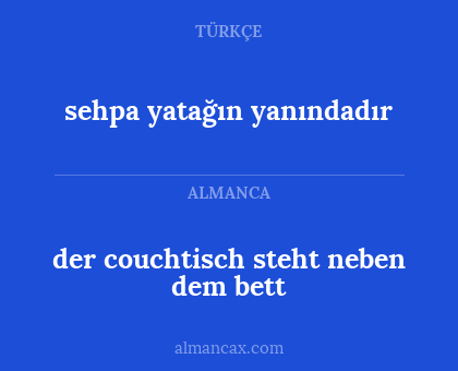 sehpa yatağın yanındadır - der couchtisch steht neben dem bett