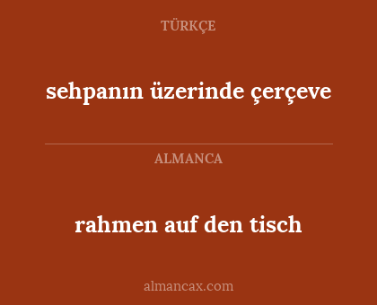 sehpanın üzerinde çerçeve - rahmen auf den tisch