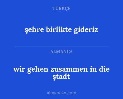şehre birlikte gideriz - wir gehen zusammen in die ştadt