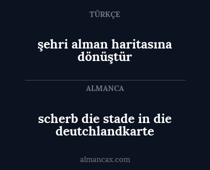 scherb die stade in die deutchlandkarte - şehri alman haritasına dönüştür