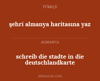 schreib die stadte in die deutschlandkarte - şehri almanya haritasına yaz