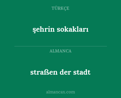straßen der stadt - şehrin sokakları