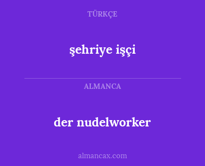 der nudelworker - şehriye işçi