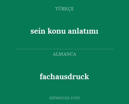 sein konu anlatımı - fachausdruck