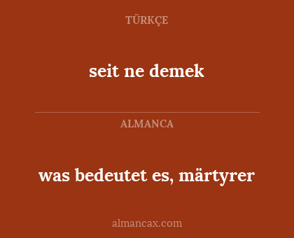was bedeutet es, märtyrer - seit ne demek