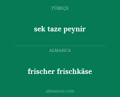 sek taze peynir - frischer frischkäse
