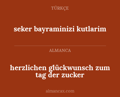 herzlichen glückwunsch zum tag der zucker - seker bayraminizi kutlarim