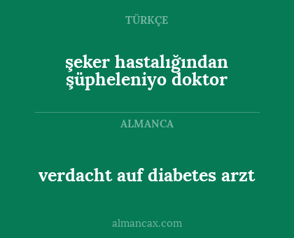 şeker hastalığından şüpheleniyo doktor - verdacht auf diabetes arzt